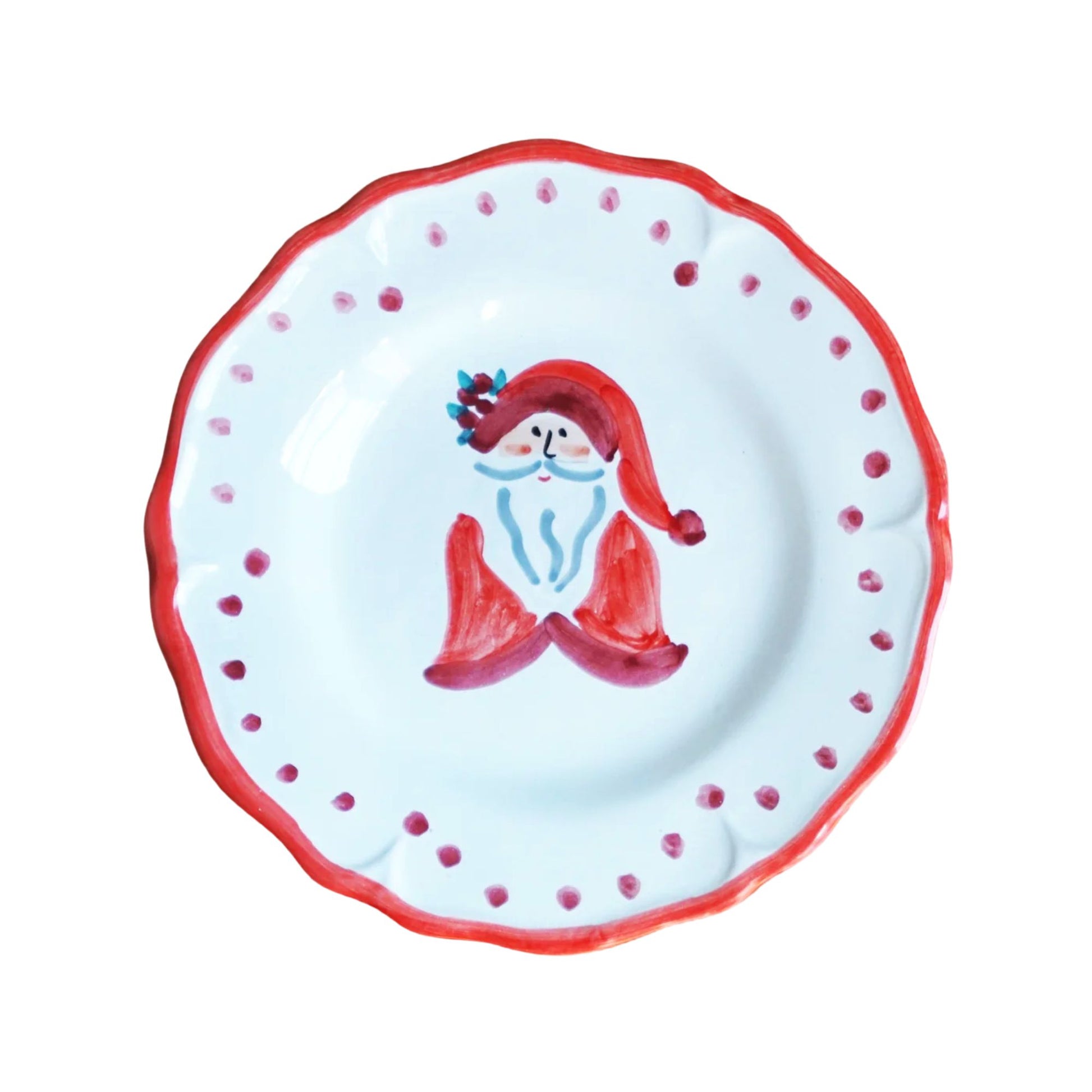 Decorative plate with Santa Claus on a white background