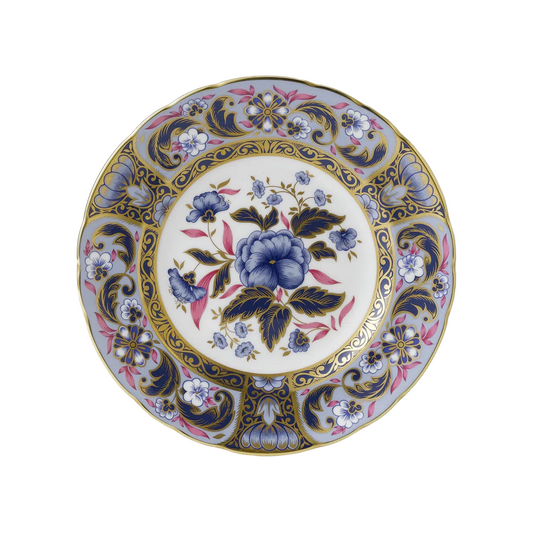 Imari Accent Plate - Blue Camellias