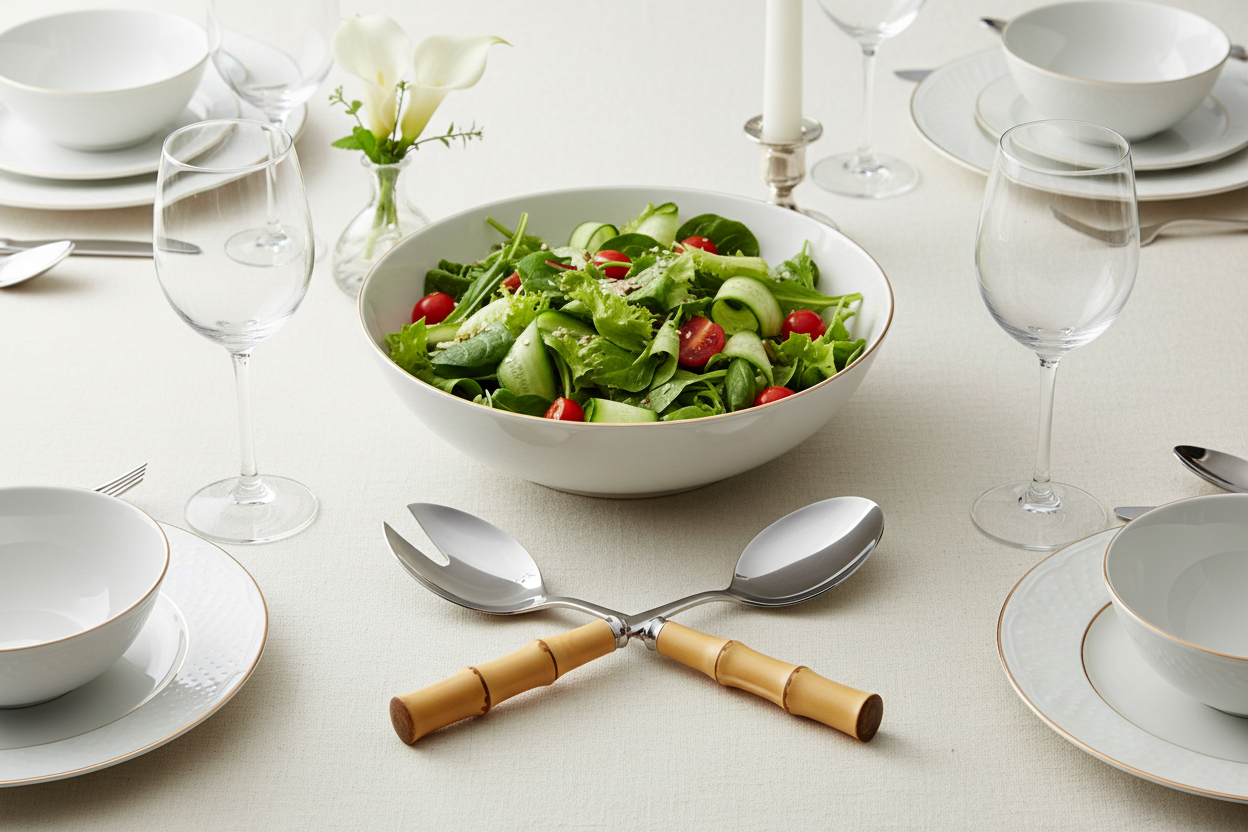 Byblos - Salad Servers, Clear Wood