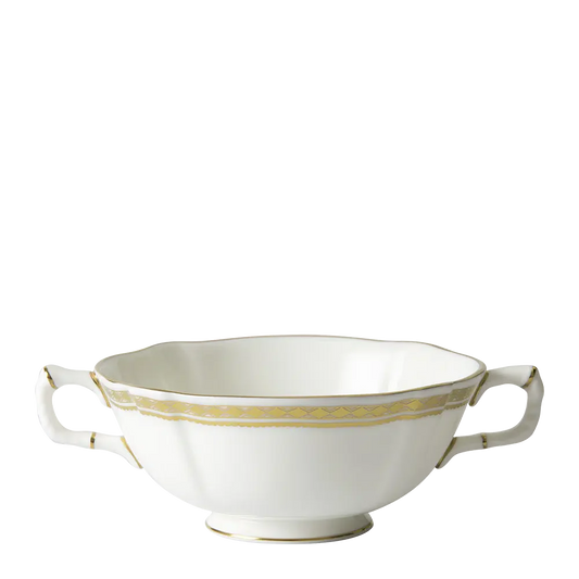 CARLTON GOLD CREAM SOUP BOWL & STAND