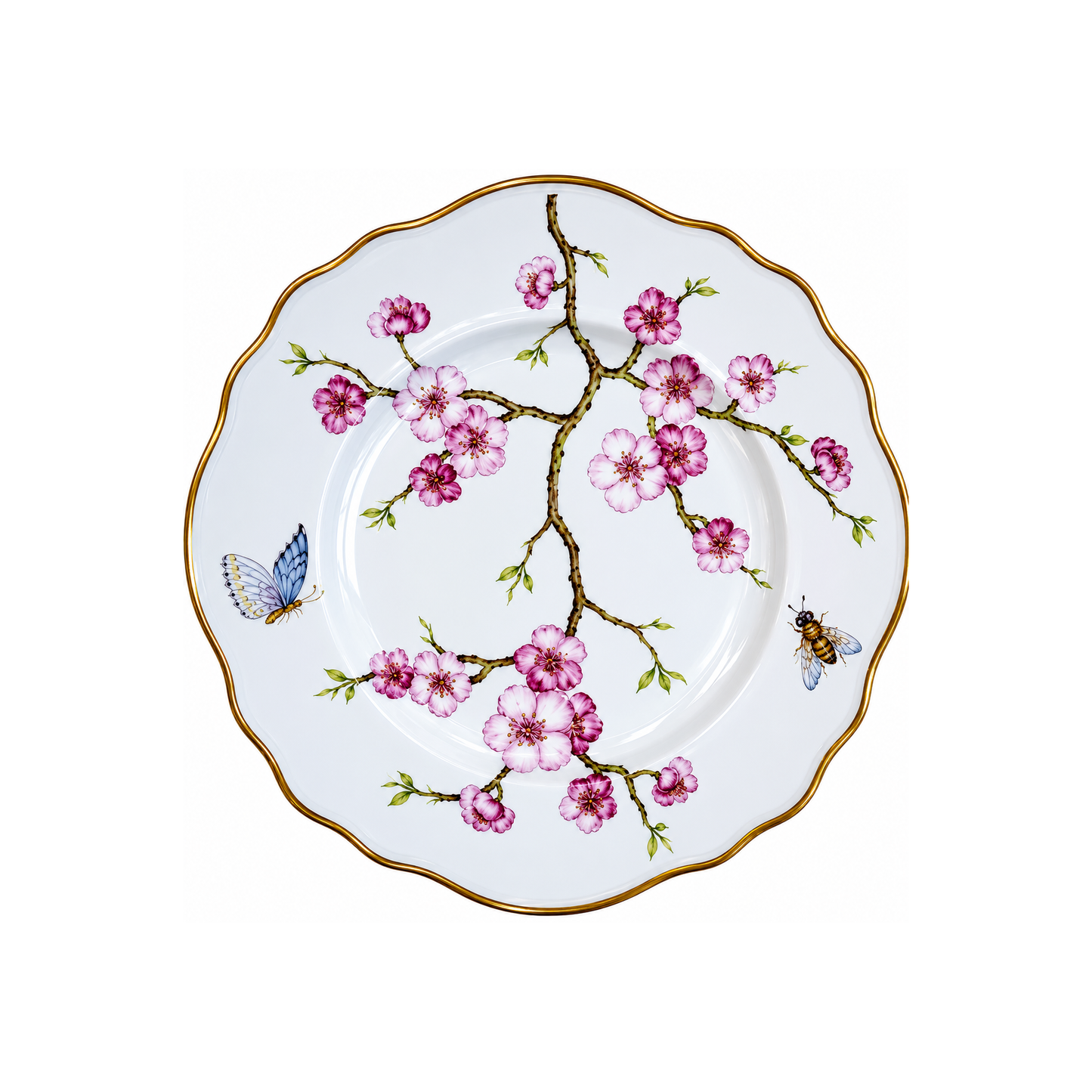 Cherry Blossom Hand Painted Salad/Dessert Plate