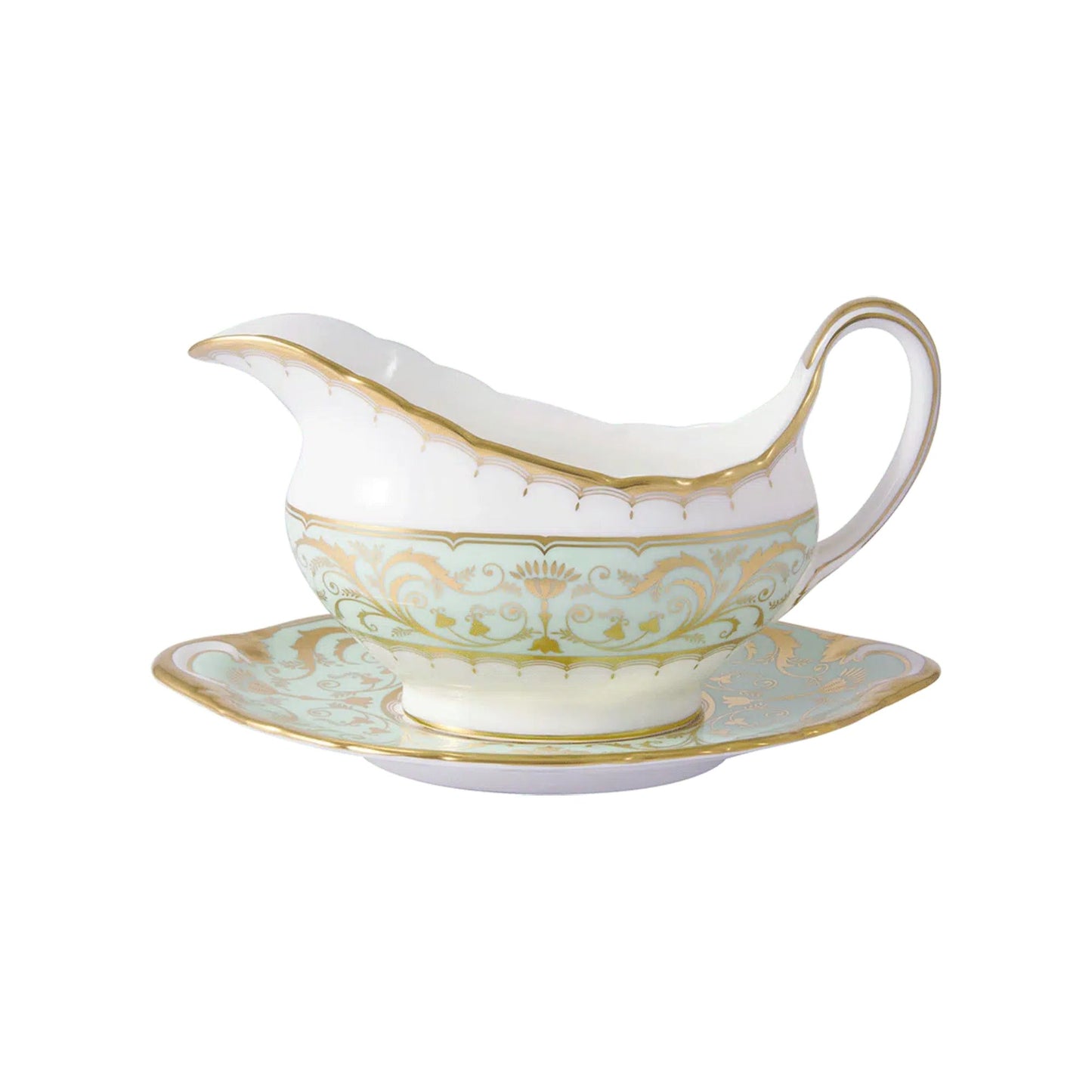 Darley Abbey Mint Green - Sauce Boat & Stand