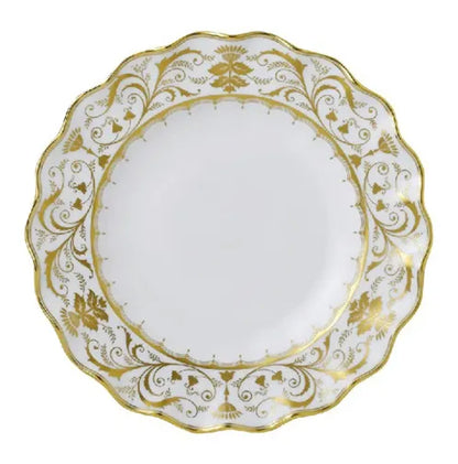 Darley Abbey White - Fluted Dessert Plate