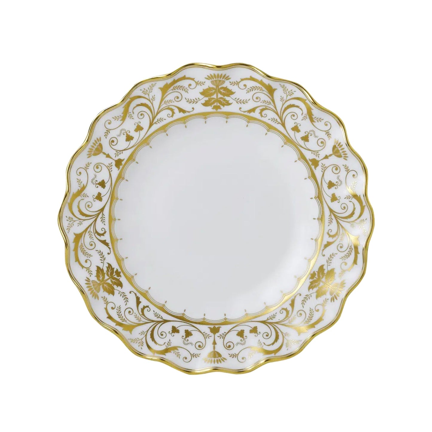 Darley Abbey White - Fluted Dessert Plate
