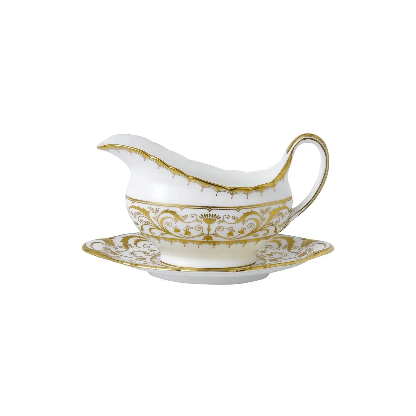 Darley Abbey White - Sauce Boat and Saucer