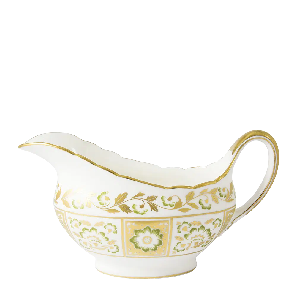 Derby Panel Green - Sauce Boat & Stand