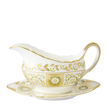 Derby Panel Green - Sauce Boat & Stand