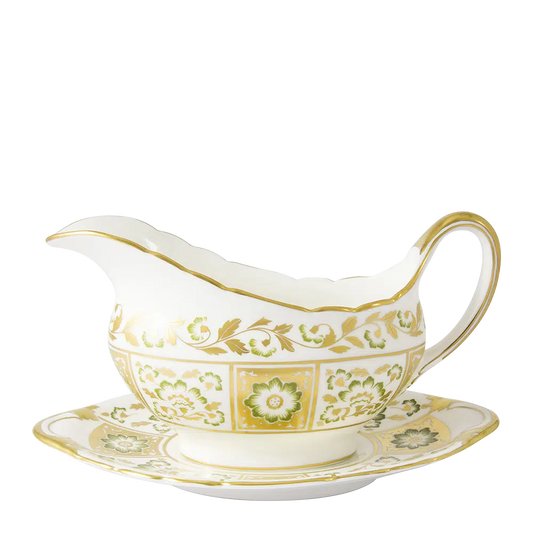 Derby Panel Green - Sauce Boat & Stand