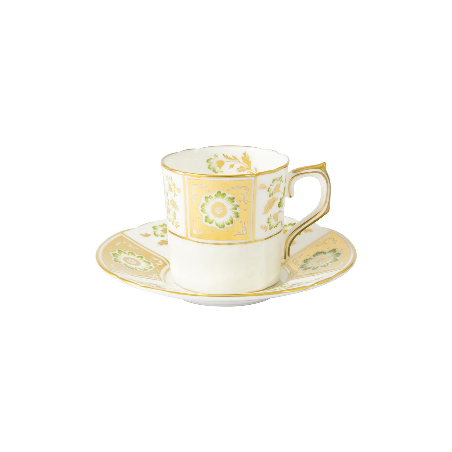 Derby Panel Green - Coffee Cup & Saucer