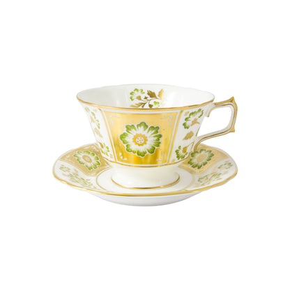 Derby Panel Green - Breakfast Cup & Saucer