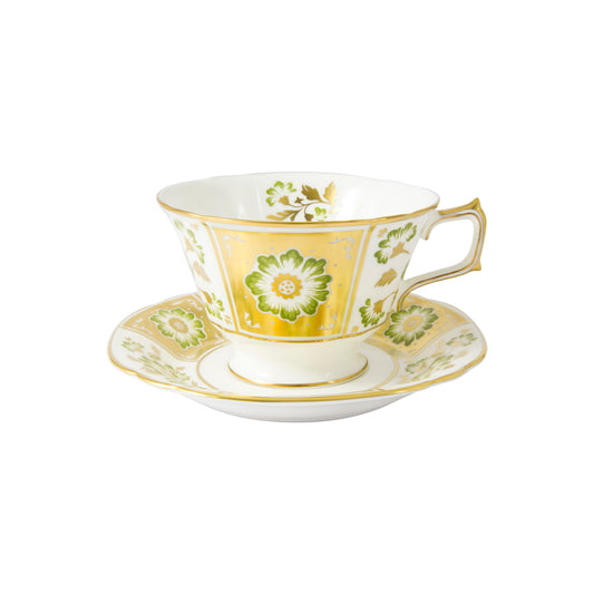 Derby Panel Green - Breakfast Cup & Saucer