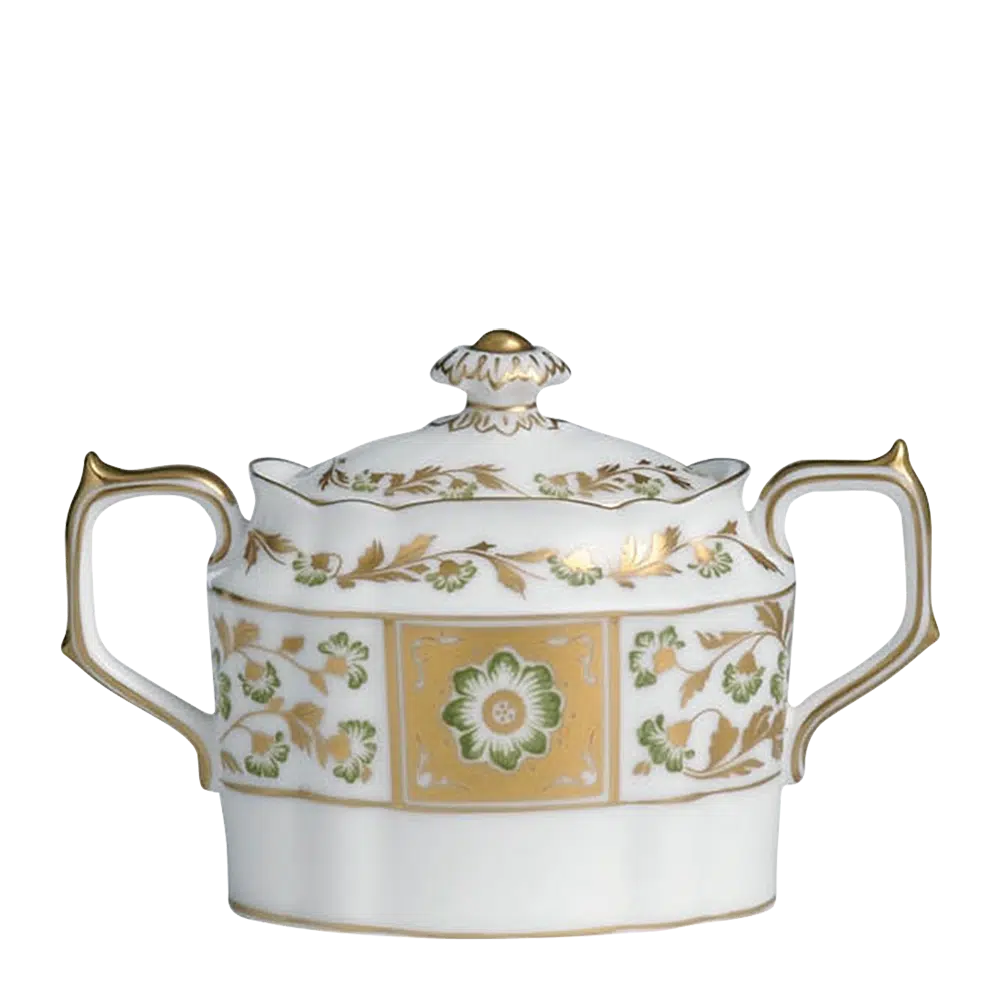 Derby Panel Green - Covered Sugar Bowl