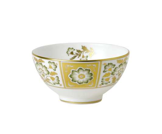 Derby Panel Green - Footed Rice Bowl