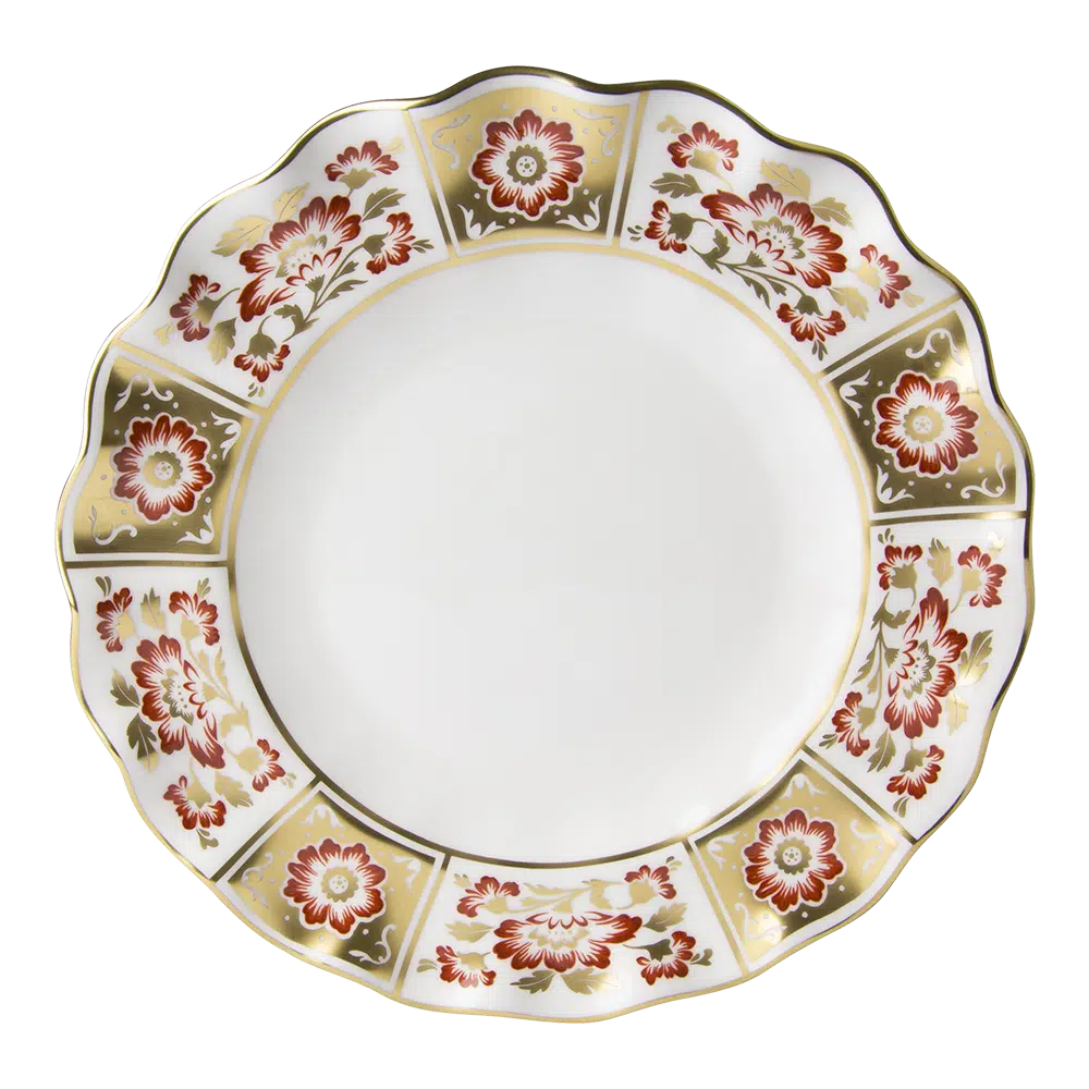 Derby Panel Red - Fluted Dessert Plate