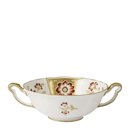 Derby Panel Red - Cream Soup Bowl & Saucer