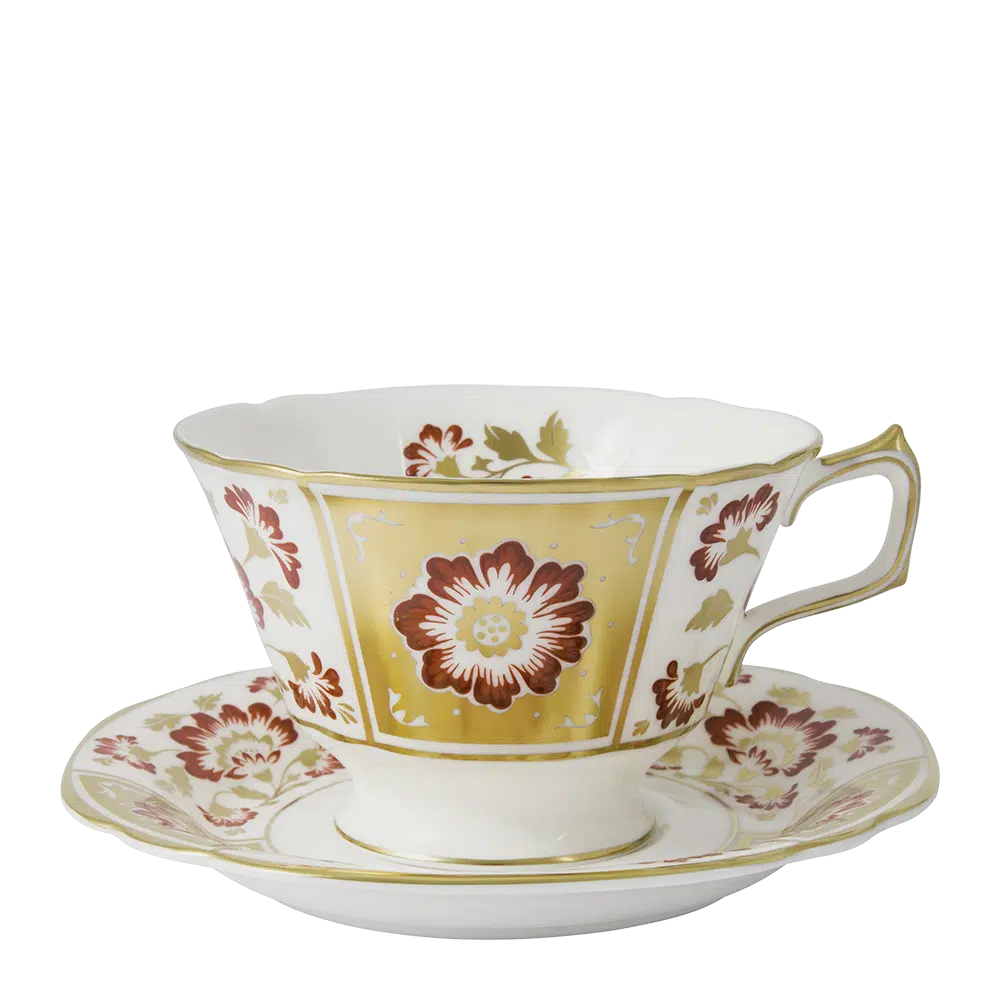 Derby Panel Red - Breakfast Cup & Saucer