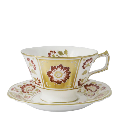 Derby Panel Red - Breakfast Cup & Saucer