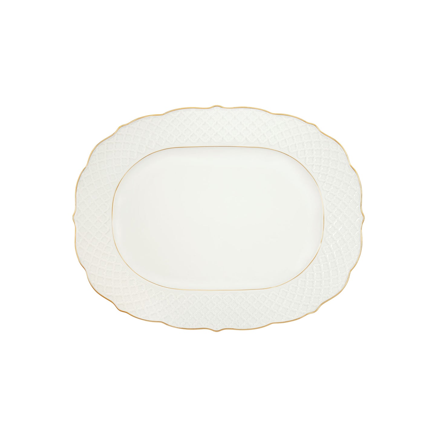 Empire White & Gold Oval Platters