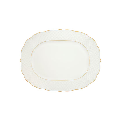Empire White & Gold Oval Platters