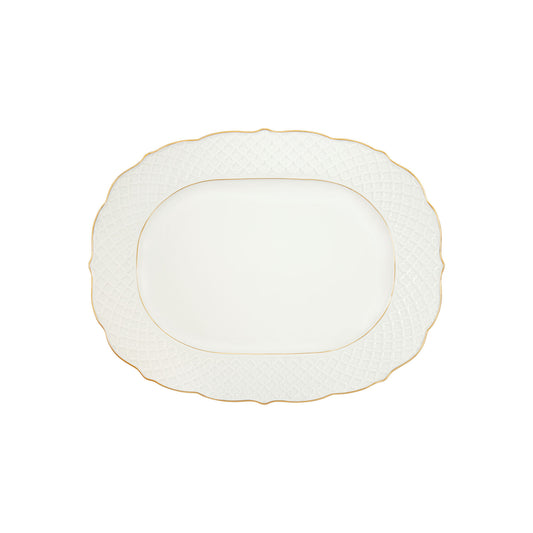 Empire White & Gold Oval Platters