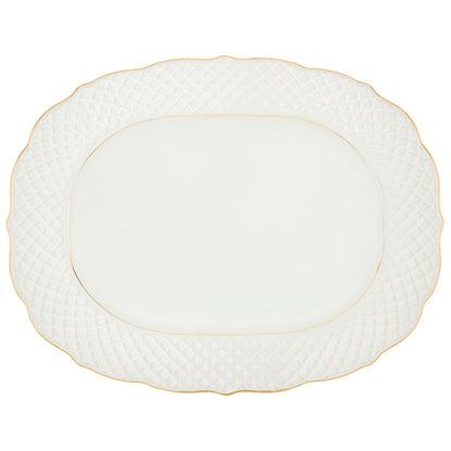 Empire White & Gold Oval Platters