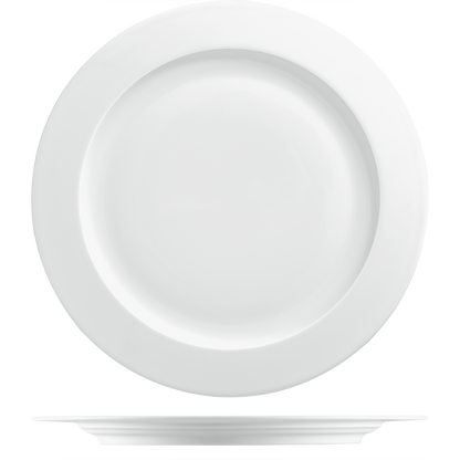 Datum White Rimmed Dinner Plate