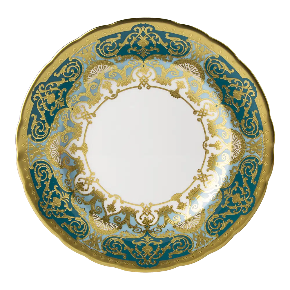Heritage Forest Green & Turquoise Salad (Dessert) Plate