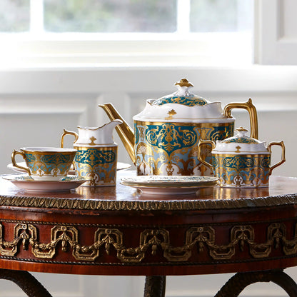 Heritage Forest Green & Turquoise - Tea Cup & Saucer