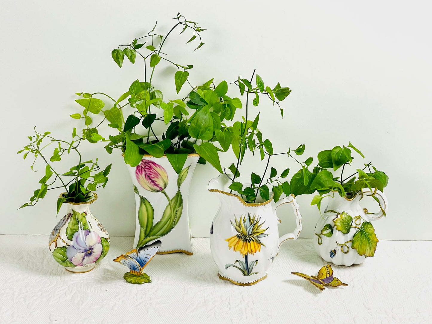 Hand Painted Vase - Blue Tulip