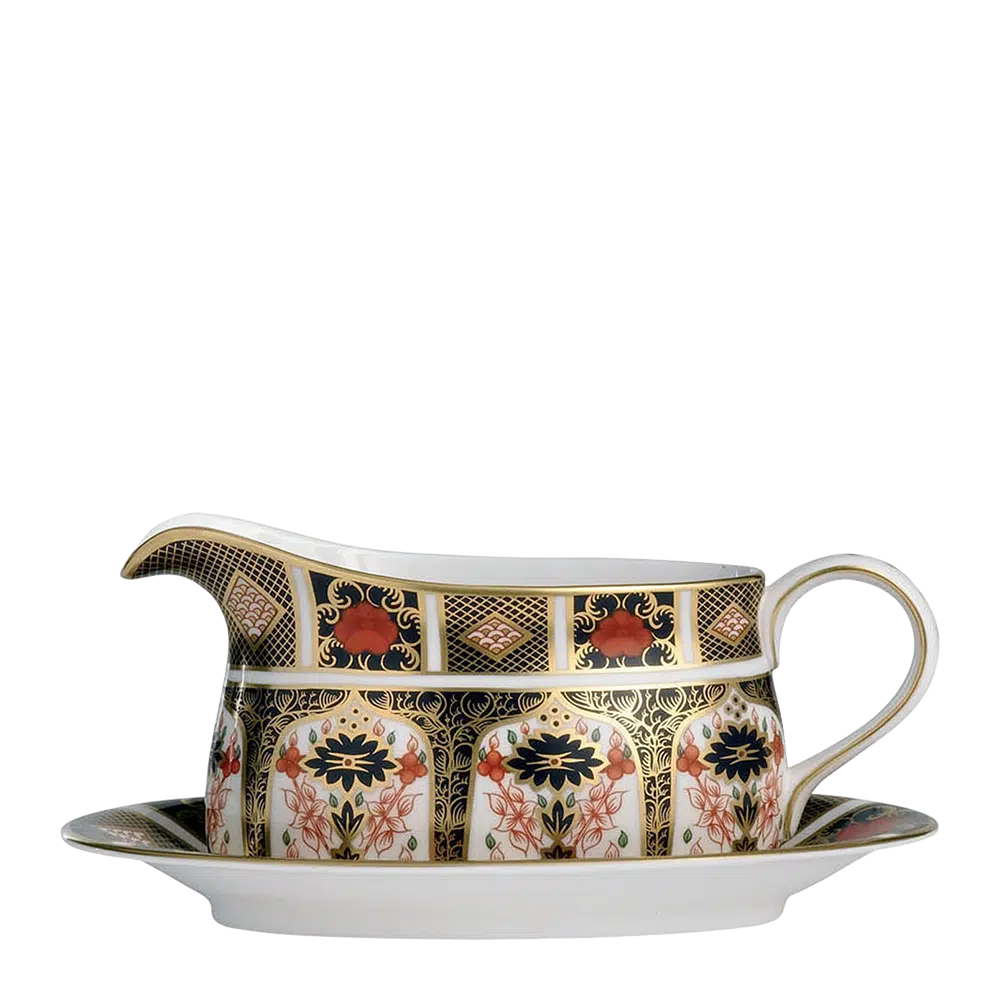 Old Imari Sauce Boat & Saucer