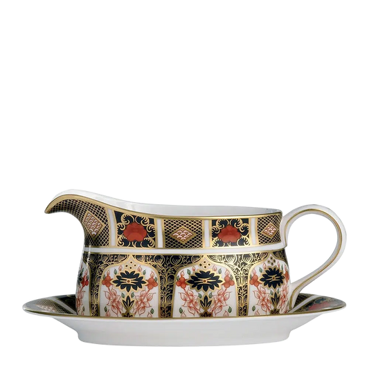Old Imari Sauce Boat & Saucer