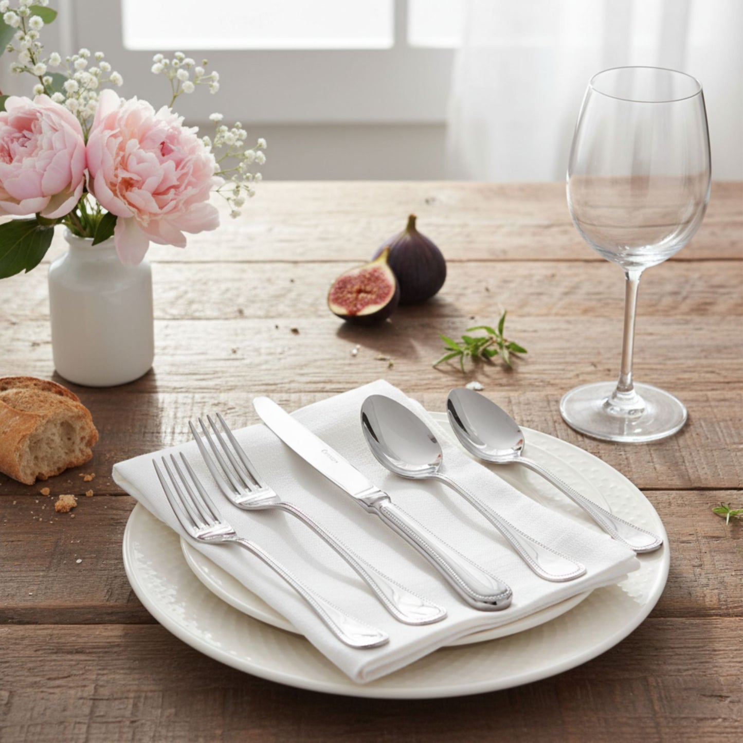 Le Perle Stainless Steel - 5 Piece Place Setting