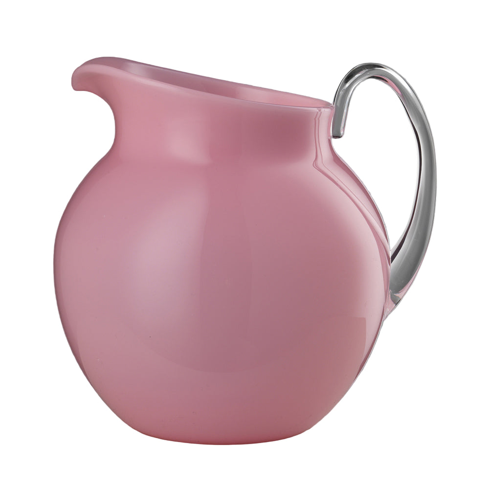 Pink acrylic pitcher with a clear handle