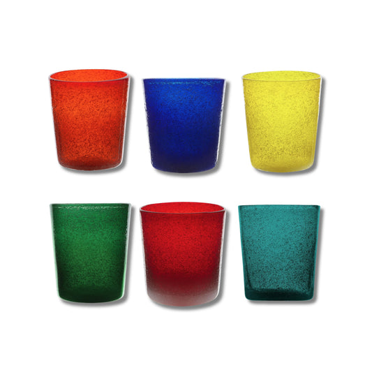 Original Glass Double Old Fashioned Tumbler Assorted Set Of 6 (Saturated)