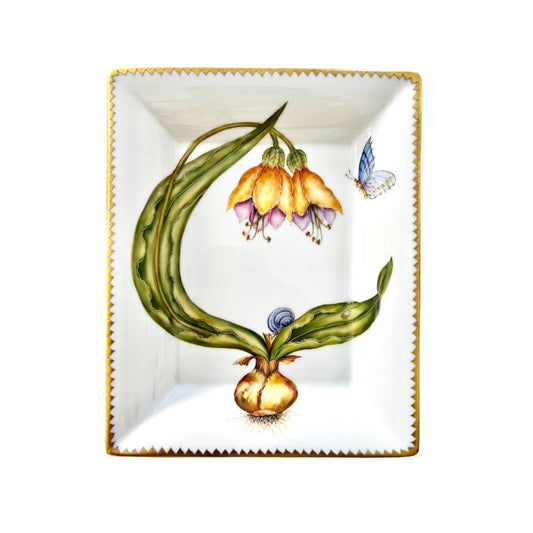 Hand Painted Vide Poche, Rectangular - Yellow Buttercup