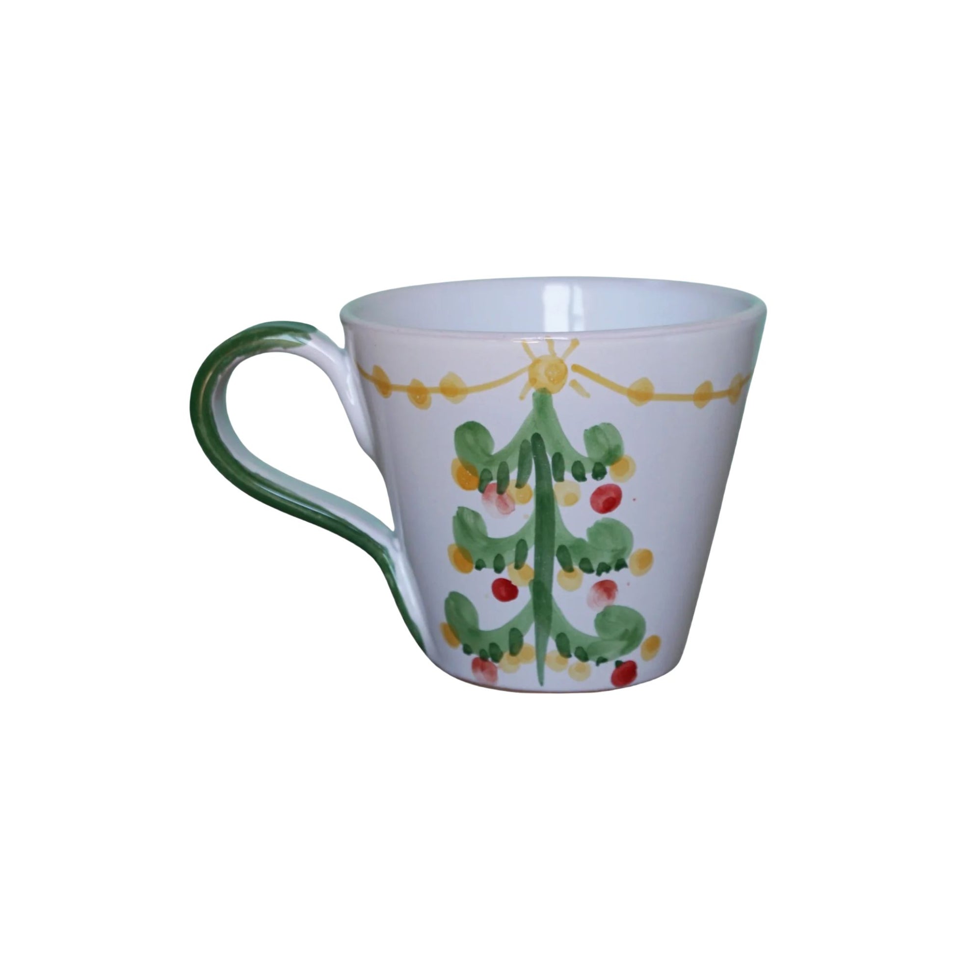 Mug with a Christmas tree design on a white background