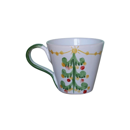 Mug with a Christmas tree design on a white background