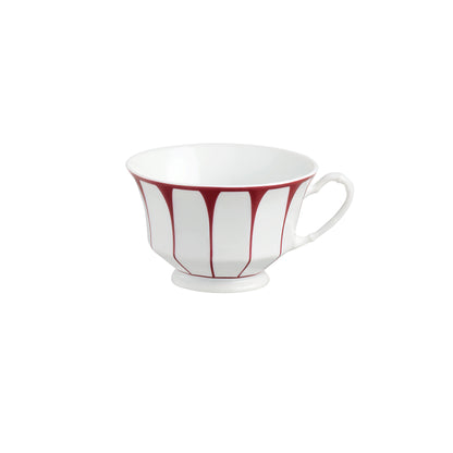 Grecque, Rouge Bordeaux - Tea Cup & Saucer