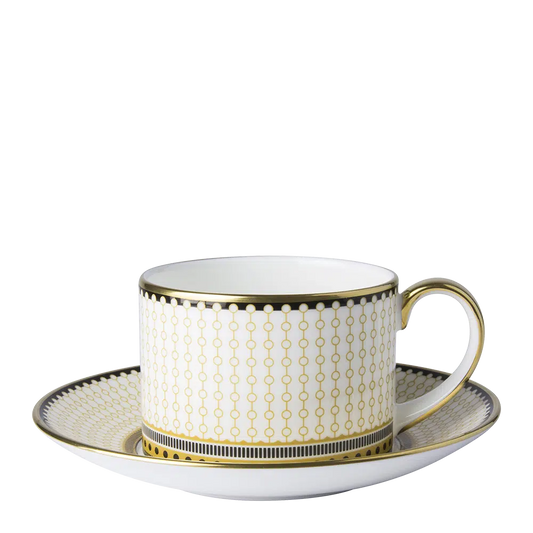 Oscillate Ochre Tea Cup & Saucer