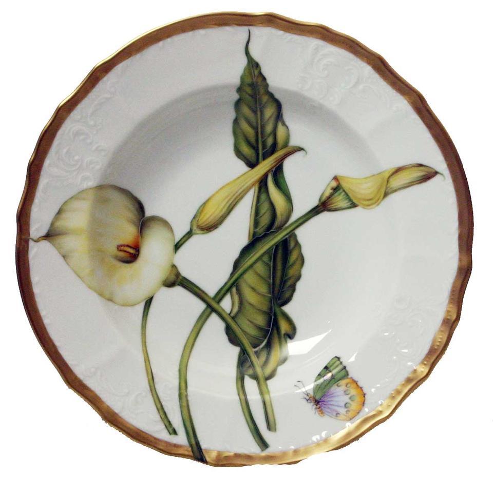 Romantic Pastels Hand Painted Rim Soup Bowl