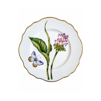 Pink Flower Hand Painted Salad/Dessert Plate
