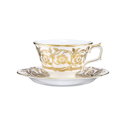 Primrose White Tea Cup & Saucer