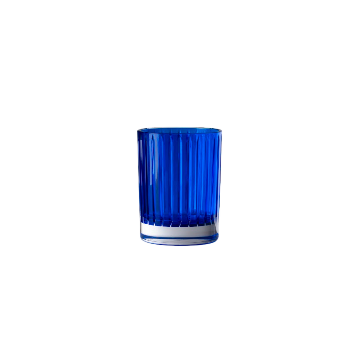 Blue acrylic tumbler on a white background