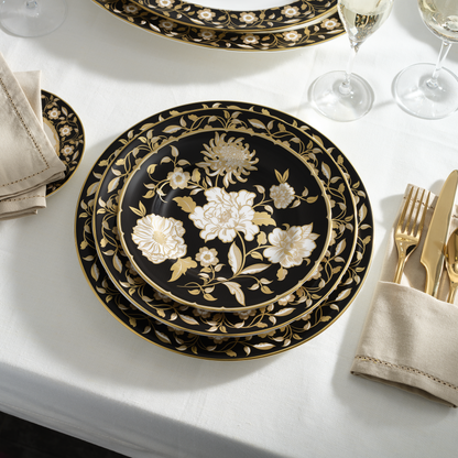 Primrose Black Buffet Plate