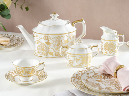 Primrose White Tea Cup & Saucer