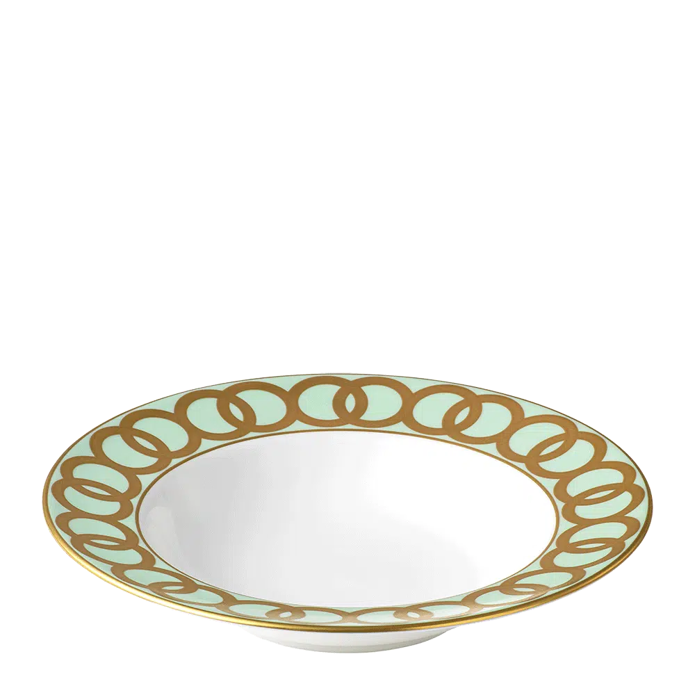 Riviera Dream Mint Green Rim Soup