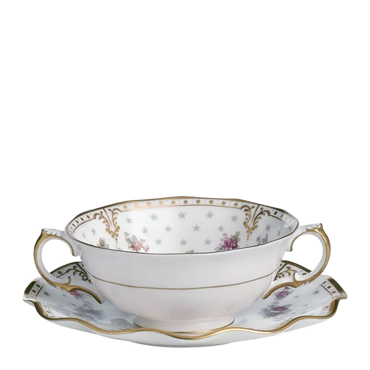 ROYAL ANTOINETTE CREAM SOUP BOWL & STAND