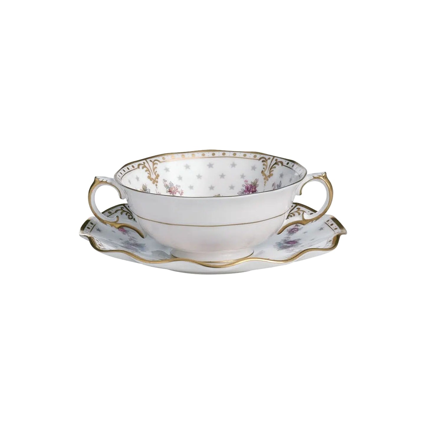 Royal Antoinette Cream Soup Bowl & Stand