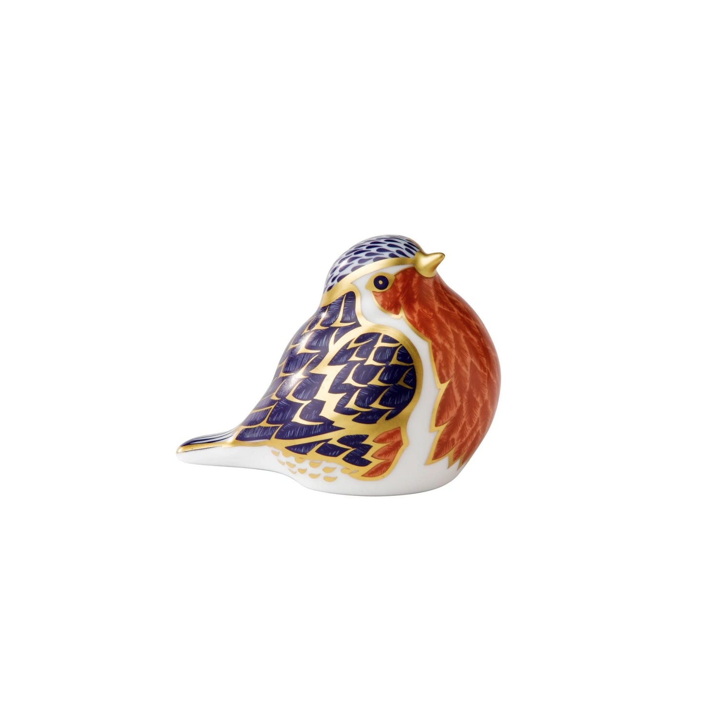 Decorative ceramic robin bird on a white background