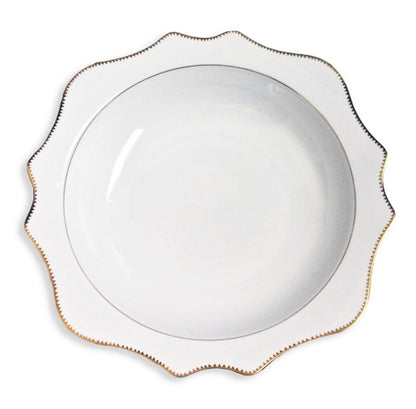 Antique White Salad Serving Bowl
